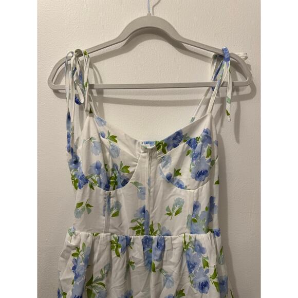 Kori America Bloomie Baby Tiered Dress in Ivory/Blue - Picture 4 of 9